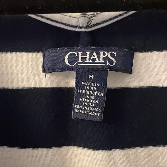 Chaps navy blue & white striped cotton dress with stretch - Picture 4 of 6